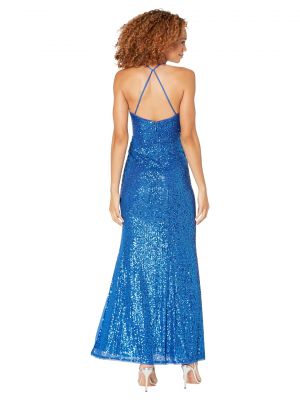 Вечернее платье с пайетками Bcbgmaxazria синее