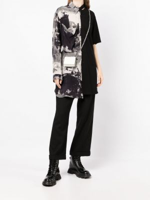 Asymmetrische seiden hemd Yohji Yamamoto schwarz