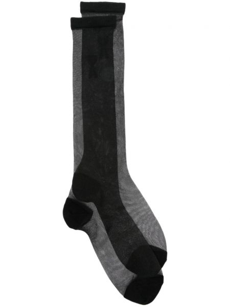 Прозрачни чорапи бродирани Ami Paris черно