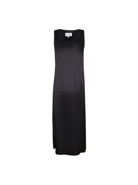 Sukienka długa z wiskozy Mm6 Maison Margiela czarna