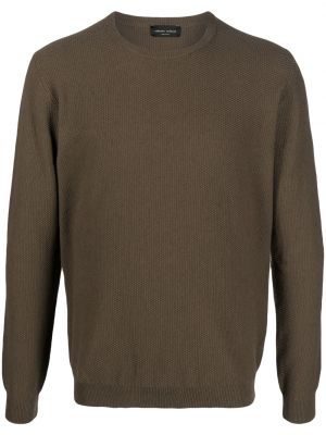 Sweatshirt i stickad Roberto Collina grön