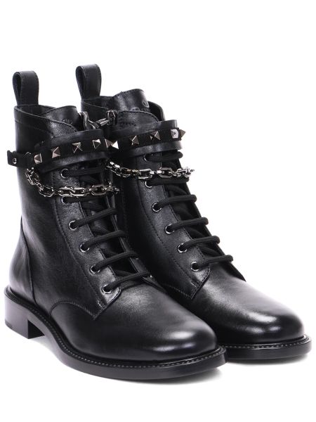 Кожаные ботинки Valentino Garavani черные