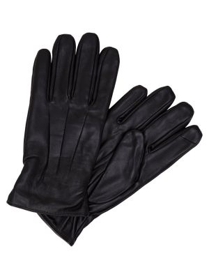 Кожени ръкавици Jack & Jones черно