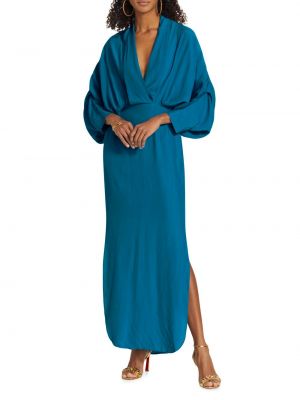 Длинное платье с глубоким декольте Swf синее