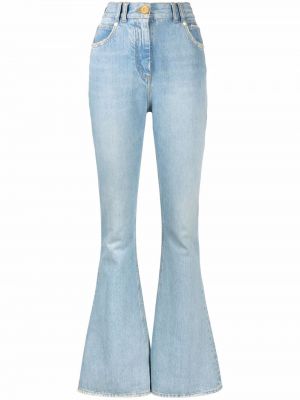 Hög midja flare jeans Balmain blå