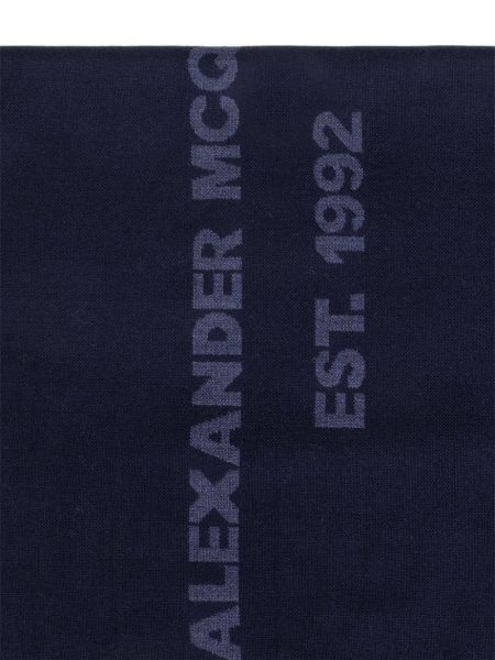 Echarpe en laine à imprimé Alexander Mcqueen bleu