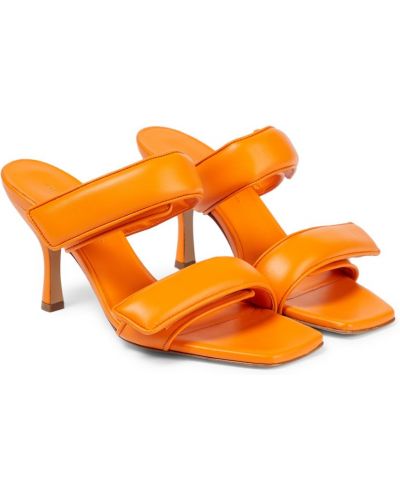 Pantofi din piele Gia Borghini portocaliu