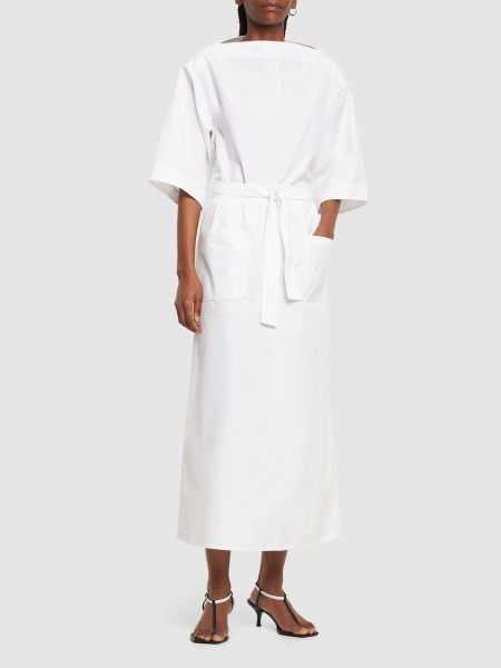 Falda con lazo de algodón Totême blanco