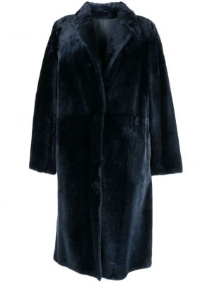 Kožený kabát Yves Salomon modrá