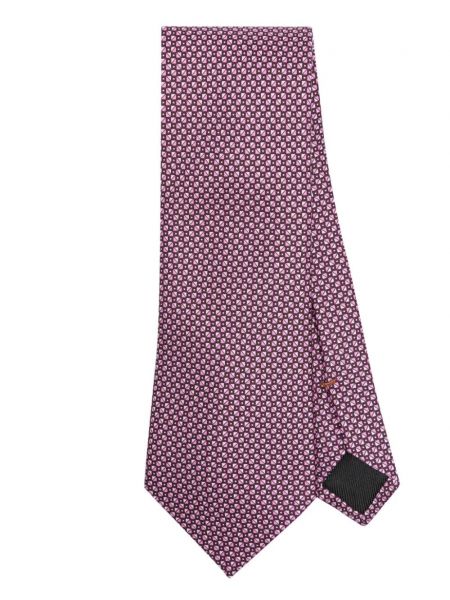 Cravată de mătase cu imprimeu geometric din jacard Zegna