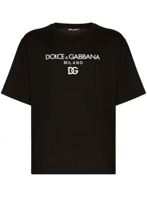 Tricou cu broderie din bumbac Dolce & Gabbana