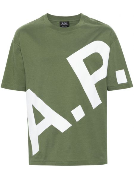 Bombažna majica A.p.c. zelena