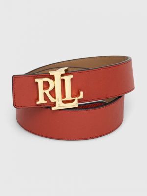 Kožený pásek Lauren Ralph Lauren červený