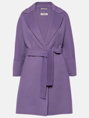 Vlněný krátký kabát 's Max Mara fialový