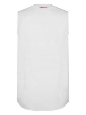 Distressed hemd aus baumwoll mit print Dsquared2 weiß