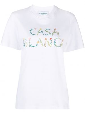 T-shirt à imprimé Casablanca blanc