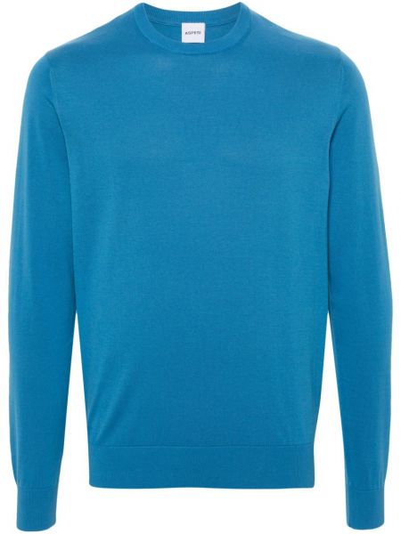 Kokvilnas džemperis Aspesi zils