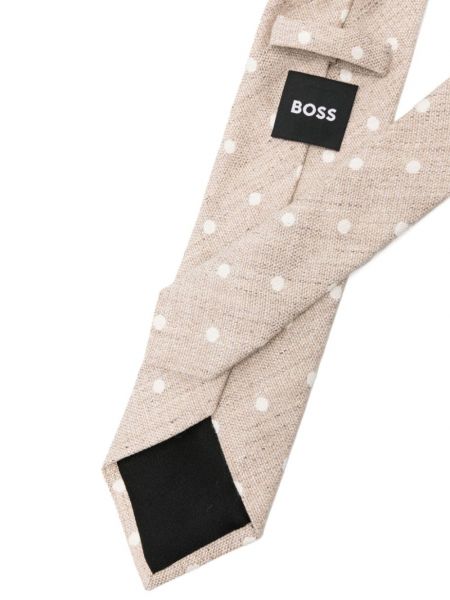 Puntíkatá kravata Boss béžová