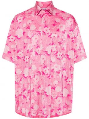 Koszula w kwiatki z nadrukiem Vetements różowa