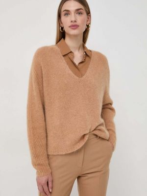 Sweter wełniany Marella brązowy