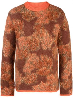 Volneni pulover iz alpake Erl oranžna