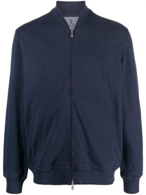 Cardigan med dragkedja Brunello Cucinelli blå