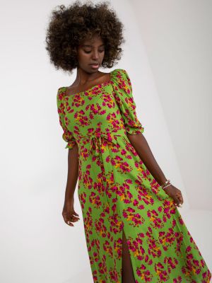 Midi obleka s cvetličnim vzorcem Fashionhunters