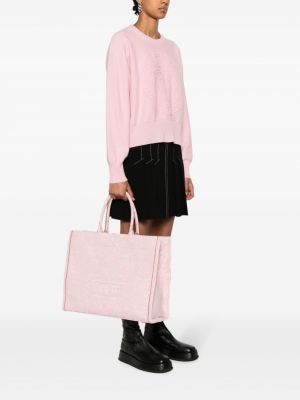 Žakardinė shopper rankinė Versace rožinė