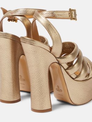 Sandalias de cuero con plataforma Vivienne Westwood dorado