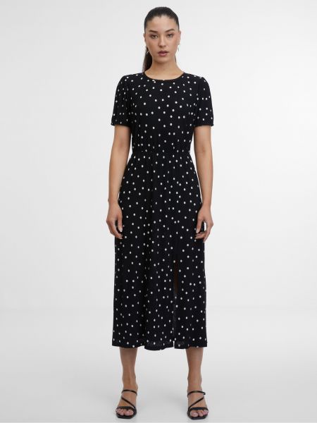 Černé puntíkaté šaty Orsay