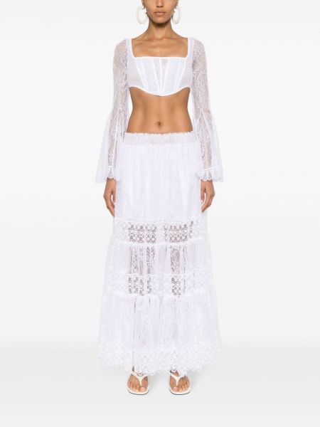 Krajkové dlouhá sukně Charo Ruiz Ibiza bílé