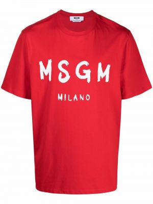 Camiseta de cuello redondo Msgm rojo