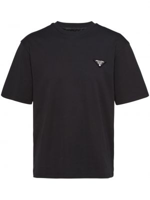 T-shirt aus baumwoll Prada schwarz