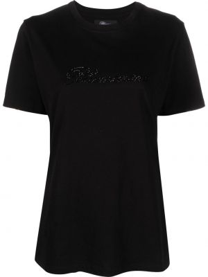 T-shirt con cristalli Blumarine nero