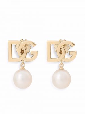 Boucles d'oreilles avec perles à boucle Dolce & Gabbana jaune