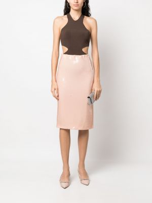 Midi sijonas su blizgučiais N°21 rožinė