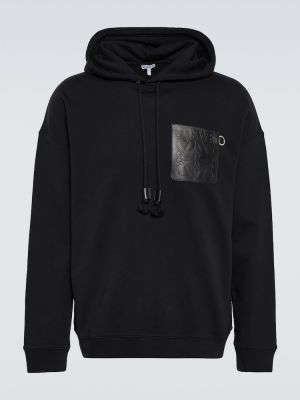 Kokvilnas kapučdžemperis Loewe melns