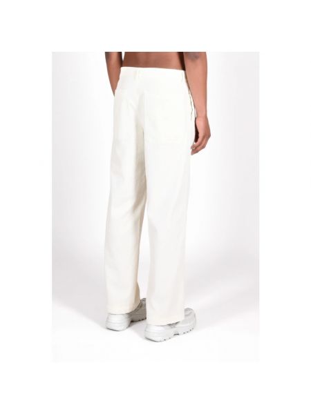Pantalones rectos slim fit de algodón Barena Venezia blanco