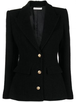 Tweed lang blazer Alessandra Rich svart