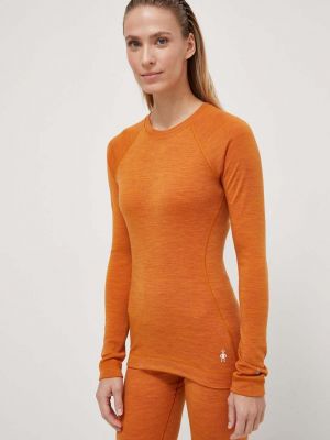 Блуза от мерино вълна с дълъг ръкав Smartwool оранжево