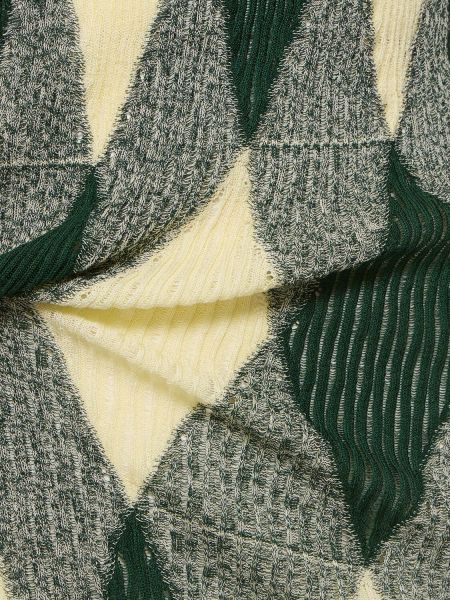 Robe longue en soie en coton en tricot Burberry vert
