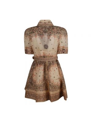 Sukienka mini z wzorem paisley Zimmermann beżowa