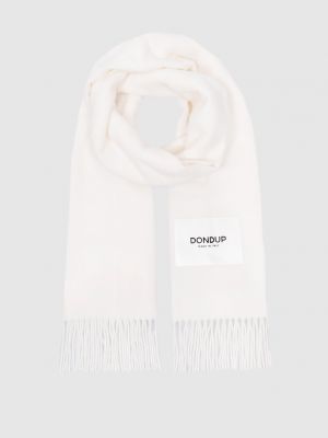 Вовняний шарф з бахромою Dondup білий