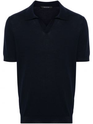 Megztas polo marškinėliai Tagliatore mėlyna