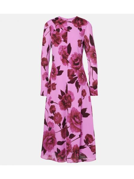 Blomstret midi kjole Erdem pink