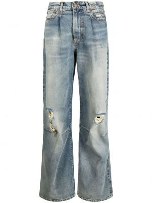 Distressed straight jeans ausgestellt R13 blau