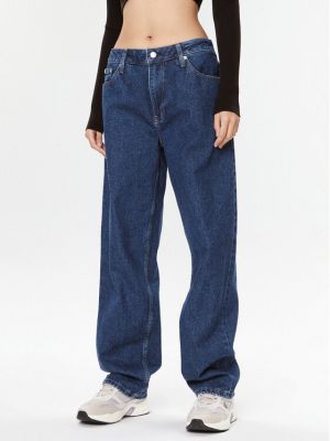 Priliehavé boyfriend džínsy Calvin Klein Jeans modrá