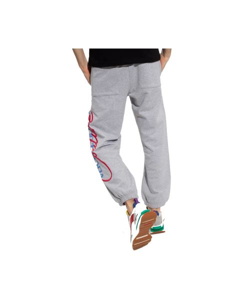 Pantalones de chándal de algodón con estampado Versace Jeans Couture gris