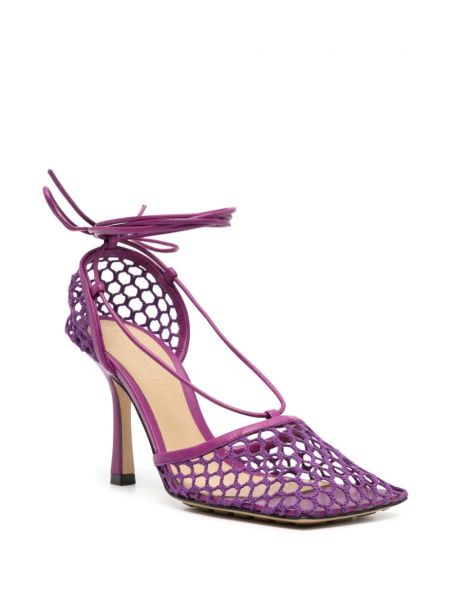 Sandály se síťovinou Bottega Veneta fialové