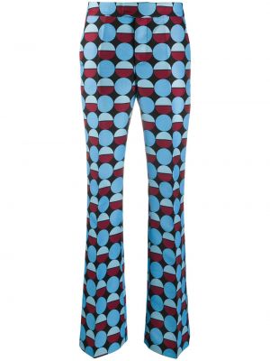 Pantalones slim fit con estampado geométrico La Doublej azul